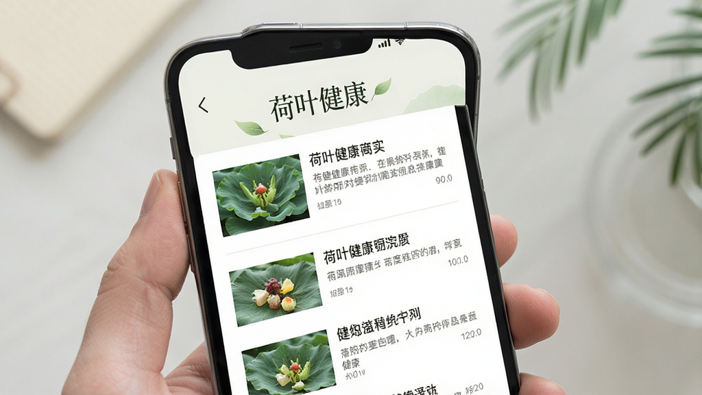 手机屏幕展示健康资讯阅读页面,画面中央一部智能手机,屏幕内显示