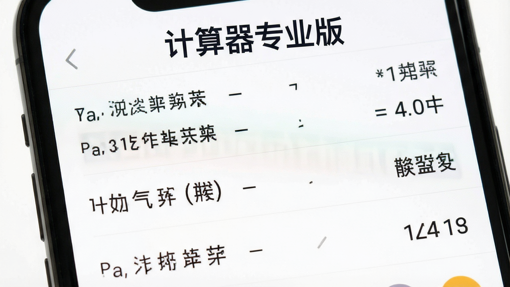 一张展示计算器专业版历史记录功能的图片,画面中手机屏幕显示计算历史列表,每条记录包含完整的计算式和结果,界面简洁,背景为白色,风格清新,屏幕上方用深色字体标注