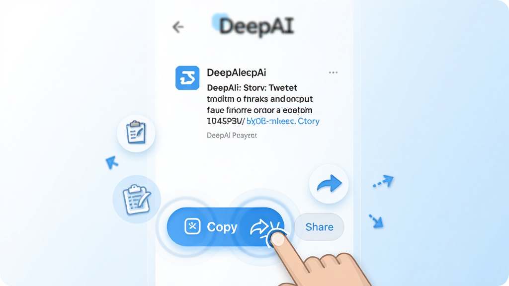 ��������ΪDeepAI�������ĵ������������ҳ�棬�ײ�����Ŀ�ĸ��ư�ť�ͷ�����ť����ָͼ�����ڵ�����ư�ť����Χ�м������С��ͷ����ͼ�꣬����Ϊ�ɾ��İ�ɫ������ɫ���䣬����Ϊ���½ṹ�Ű棬���Ϊ�ִ��ƶ���UI�廭��ϸ�ڰ�����ť�߹⡢�������Ч��������ͼ�꣬���ʸ��壬�ɾ����޶���Ԫ��