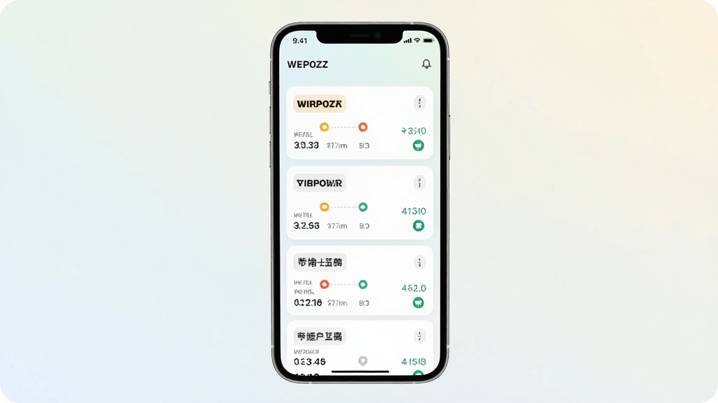 Wepozt应用内多包裹聚合列表界面,画面展示手机屏幕中排列整齐的包裹卡片,每张卡片标注不同快递公司名称与物流节点,背景为浅色渐变,整体风格清爽,布局规整,画质清晰,干净,无多余元素