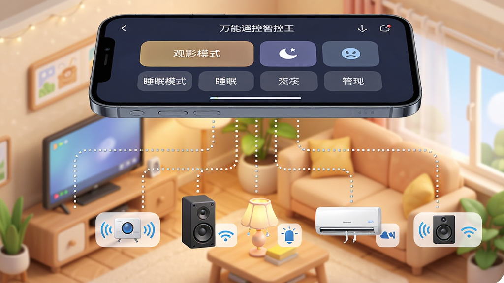 �����Ϸ����ֻ���Ļ����ʾ����ң���ǿ���APP�ĳ������ƽ��棬��