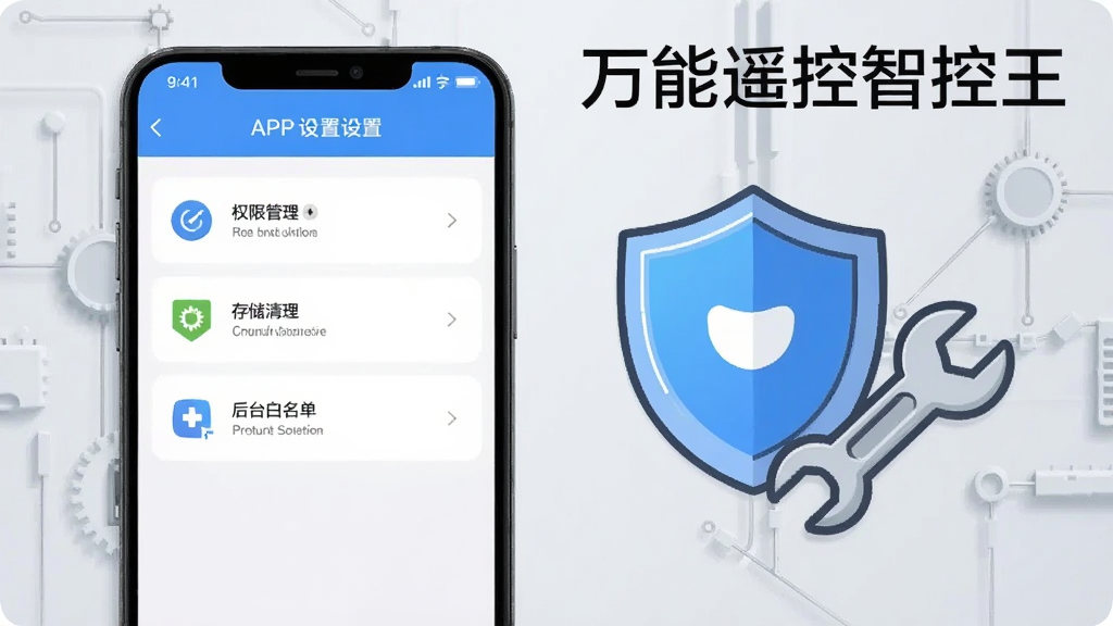 ����չʾһ���ֻ���Ļ����Ļ����ʾ����ң���ǿ���APP�����ý��棬��Ȩ�޹������洢��������̨��������ѡ��ֻ��Ա���һ����ͨ���Ķ���ͼ���һ������ͼ�꣬������ȫ���Ż���������ǳ��ɫ�ĿƼ����������Ϊ��ƽ��ͼ����ƣ�ϸ�����������ʸɾ����޶���Ԫ�ء������д�������