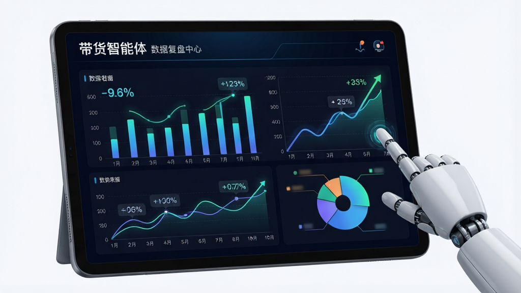 一个平板电脑大小的数据看板界面,顶部显示