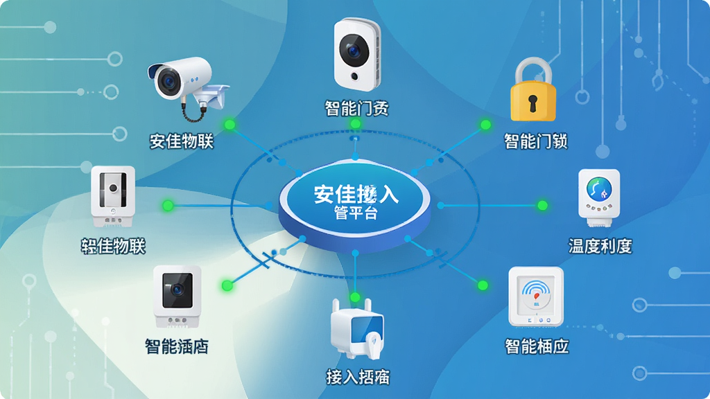 �����������豸ͳһ����ʾ��ͼ������չʾһ�����Ļ��Ĺ���ƽ̨����Χ��������������ͷ��������������ʪ�ȴ����������ܲ����ȶ����豸ͼ�꣬ͨ���������ӵ����ġ����ֳʷ���״�����Ϊ��ƽ���Ƽ��廭��ϸ�ڰ����豸���Ʊ�ǩ������״̬Բ�㡣����������ɫ��Э��������ɾ����࣬�޶���Ԫ�ء�