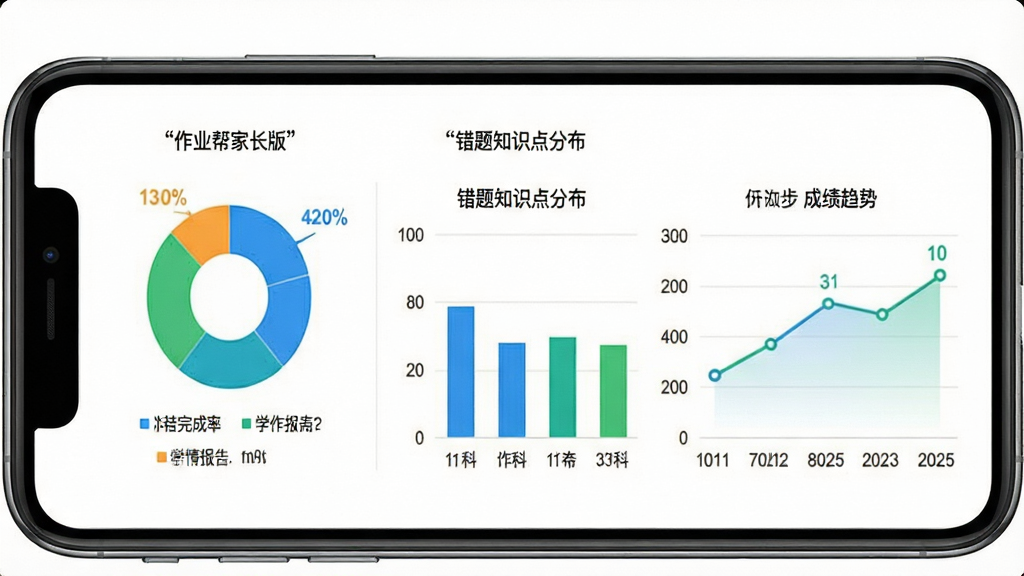 ��ҵ��ҳ���ѧ�鱨�����ͼ������Ϊ�ֻ���Ļչʾһ��ѧ�鱨�棬������ͼ����״ͼ������ͼ���ֱ���ʾ������ҵ����ʡ�����֪ʶ��ֲ���ɼ����ơ�����Ϊ�ֻ����У���Ļ��ͼ��ɫ�ʷ������Ű�����������һĿ��Ȼ�����Ϊ���ݿ��ӻ�����磬��ɫ����ɫΪ��ɫ����ϸ����ͼ����ͼ��˵�������ݱ�ǩ���������ʸ��壬�ɾ��޶���Ԫ�أ��������������������