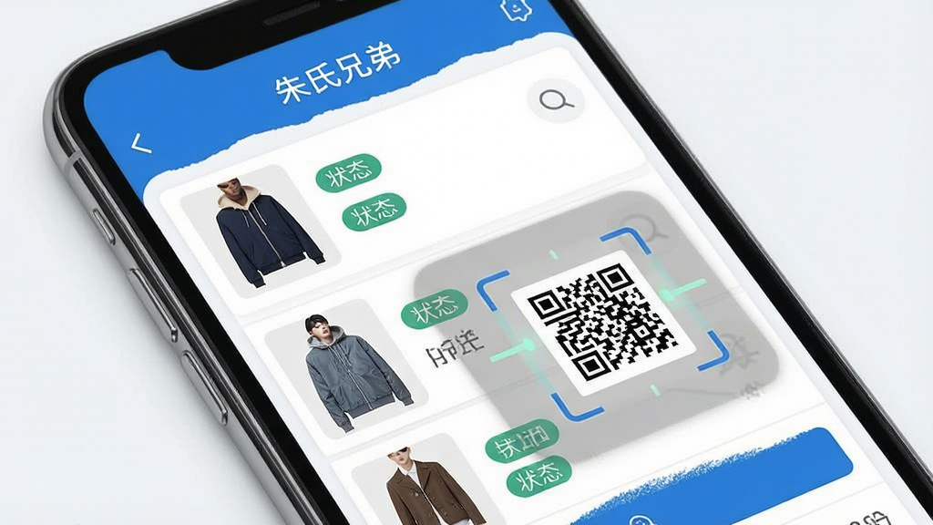 һ��չʾ�����ֵ�App��װ�����������ͼƬ�������������ֻ���Ļ����Ļ�ڳ��ַ�װ�����б��Ͷ�ά���ǩɨ�蹦�ܣ����ּ�࣬���Ϊ��ˬ������������ɫ��ϸ�ڰ�����װ����ͼ��״̬��ǩ�������������ʸ��壬�ɾ�������Ԫ�أ���Ļ�Ϸ��С������ֵܡ���������