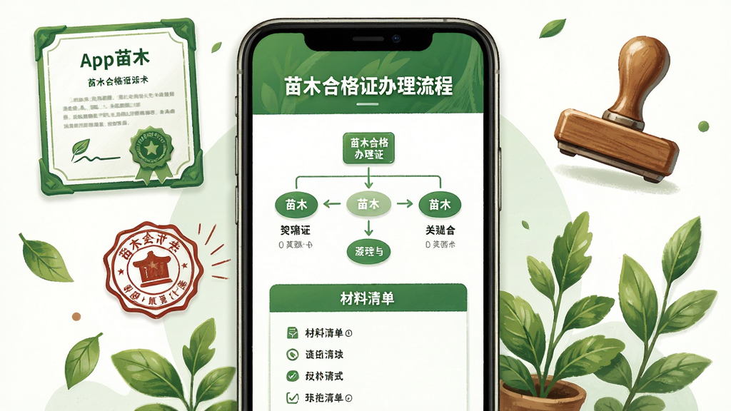 ��ľ��App�ϸ�ָ֤��ҳ�棬�����������ֻ���Ļ��д����ʾ��ľ�ϸ�֤��������ͼ�Ͳ����嵥����Ļ��Χ�����ż���֤��ͼ�ꡢӡ��ͼ������ɫֲ��Ԫ�ء����ֲ������ĶԳƹ�ͼ���ֻ�λ�������롣���Ϊ�廭���ɫ������ɫ�Ͱ�ɫΪ����ϸ�ھ��£������������ɾ��޶���Ԫ�ء�