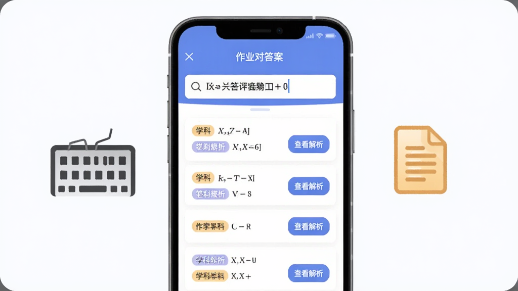 ��ҵ�Դ������������ܽ���ʾ��ͼ������������һ���ֻ�չʾ������������������б������������ʾ��ѧ�����֣��·��г���������Ŀ��ÿ������ѧ�Ʊ�ǩ�Ͳ鿴������ť���ֻ��Ա��м���ͼ����ĵ�ͼ�꣬���岼������������Լ�����ʸɾ���ͼ�����ְ�������ҵ�Դ𰸡�