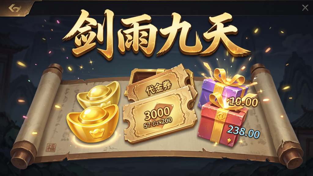 ��������Ϊ��Ϸ�ڸ��������ͼ���չʾԪ��������ȯ�����ͼ��ѵ��ڹŷ�����ϣ����沼�ֲ��þ��жԳ��Ű棬�Ϸ��ý�ɫ������д��������족�����Ϊ��ϷUI����ͼ��ϸ�ڰ�����Ч���ӡ����俪����Ч����ֵ��ǩ�����������ɾ��޶���Ԫ��