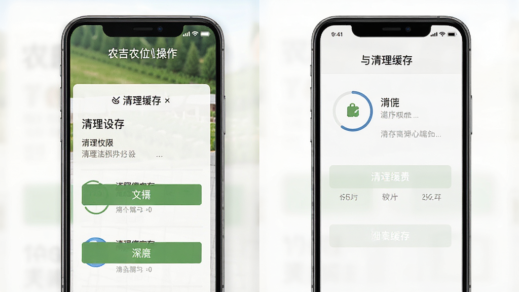 农夫天气移动端操作界面截图,主体为手机屏幕显示权限设置与清理缓存页面,布局为竖屏展示,风格为简洁实用,细节包含按钮与文字说明,画质清晰,画面干净无多余元素