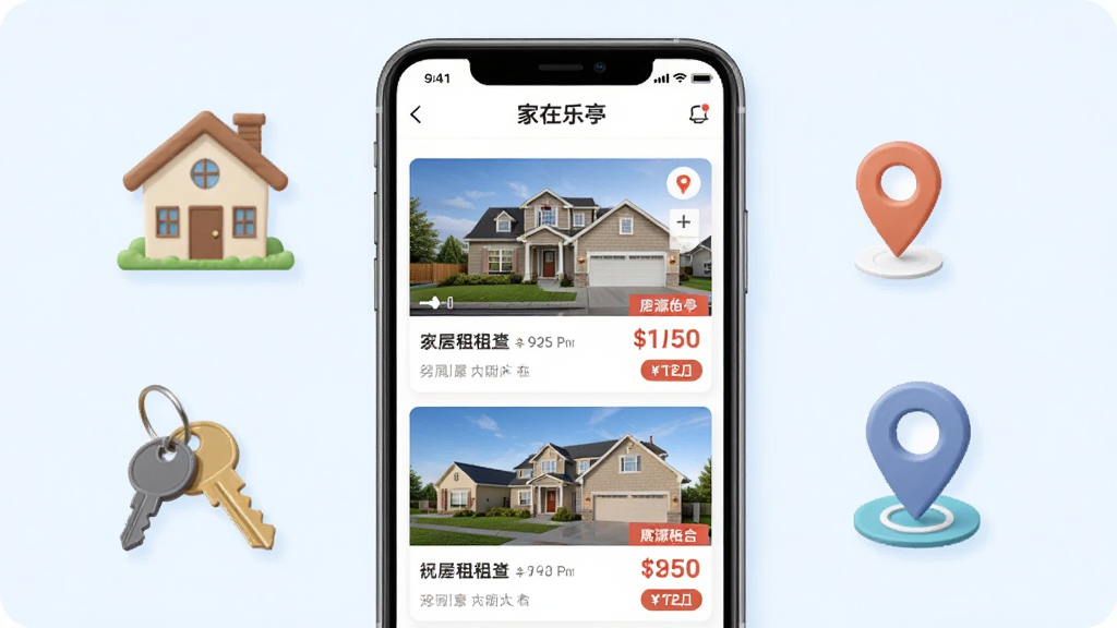 һ��չʾ��������ͤ��APP�������۰��Ľ���ͼ���������ֻ���Ļ��ʾ��Դ�б��͵�ͼ��λ��ǣ���Χ�з��ݡ�Կ�׺Ͷ�λͼ���װ�Σ�����Ϊ���·��������Ϊ��ˬǳɫ��ƣ�ϸ����ͻ����ԴͼƬ�ͼ۸��ǩ�������������ɾ����࣬�޶���Ԫ��