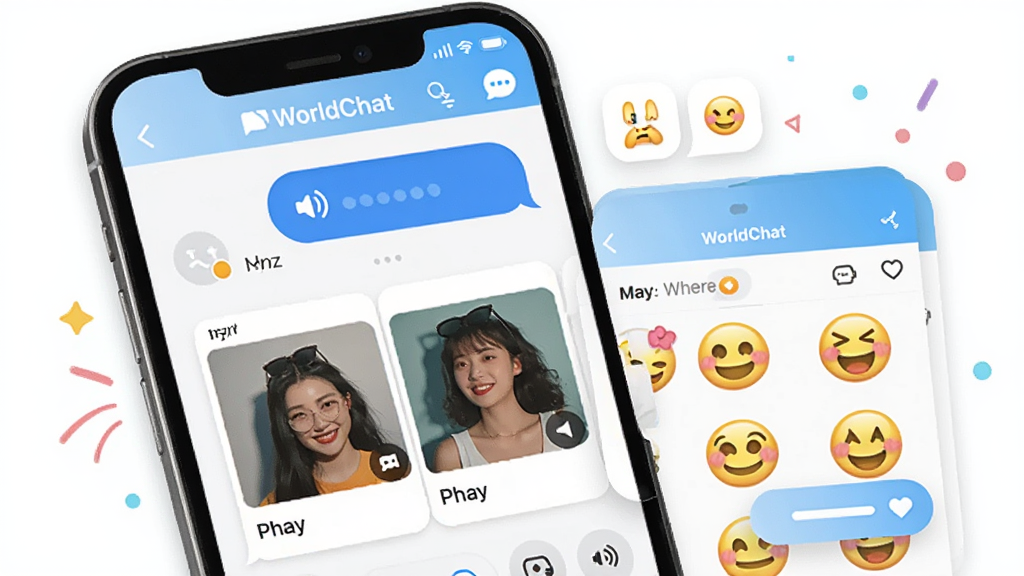 WorldChat�罻��������չʾͼ������Ϊ�ֻ���Ļ����Ļ��ͬʱ��ʾ������Ϣ���ݡ�ͼƬ��������ͼ�ͱ������壬����Ϊ��Ԫ������Ű棬���������ữ��ϸ�������֡�WorldChat����ʶ�Ͷ��ֻ���ͼ�꣬���ʸ��壬����ɾ����޶���Ԫ��