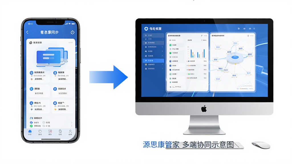 Դ˼���ܼҶ��Эͬʾ��ͼ�����Ϊ�ֻ����棬�Ҳ�Ϊ���Խ��棬�м���ͬ����ͷ���ӣ�չʾ���ݻ�ͨ�������Լ������ɫ������Ϊ�������������ɾ�