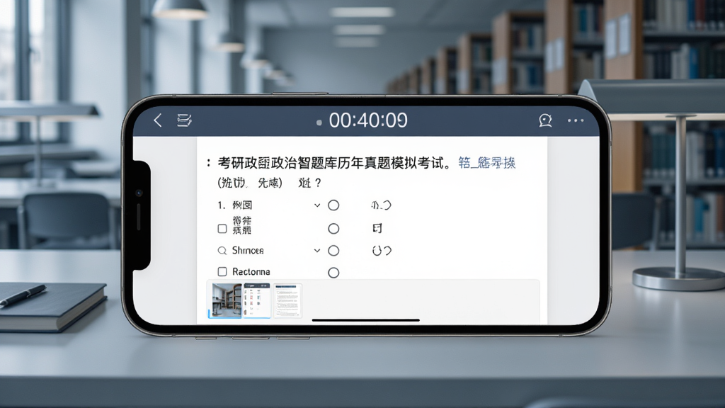 ���������������������ģ�⿼�Խ��棬�ֻ�������ʾ�Ծ�ҳ�棬�����е���ʱ�����м���ѡ������ɺ�ѡ��ײ��д��⿨����ͼ�������ǰ�����ͼ��ݳ������������࣬����ɫ���侲���ȣ���������Լ���������������廭��