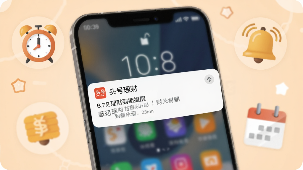 一个手机通知提醒功能的生图,画面展示一部安卓手机锁屏界面,屏幕上弹出
