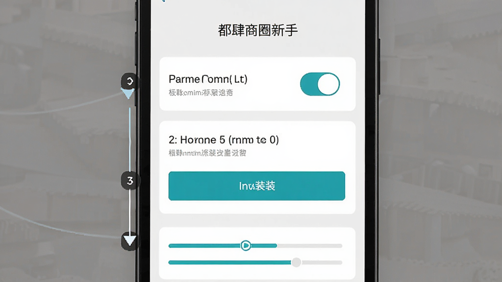 都肆商圈新手安装步骤示意图,主体为手机屏幕显示安装权限设置界面,布局为分步展示,排版从上到下,风格为简洁教程风,细节包含权限开关、安装按钮、进度条,画质清晰,干净,无多余元素