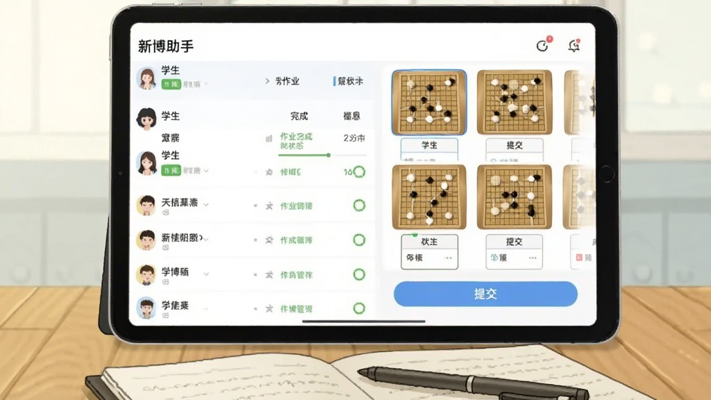 画面为一块横向平板电脑屏幕,屏幕中显示