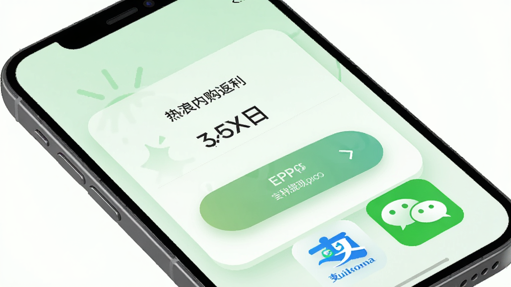 热浪内购返利提现页面,手机屏幕显示账户余额和提现按钮,旁边有支付宝和微信图标,浅绿色背景,圆角卡片式布局,风格清新柔和,细节精致,高清画质,干净无多余元素