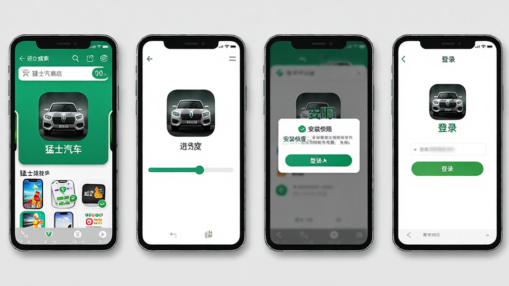 ��ʿ����APP��׿�ֻ���װ����ʾ��ͼ���������������չʾӦ���̵����������ؽ���������װȨ�޵�������¼�����ĸ��ֻ���Ļ������Ϊ�������Ĳ��ֻ���ÿ���ֻ���Ļ���������ɱ档���Ϊ��ƽ���̳�ͼ����ϸ�����ֻ�����΢��Ӱ������Ϊǳ�Ҵ�ɫ������Ϊ����ʸ��ͼ������ɾ����޶�������˵�����ֻ���Ļ�пɼ�����ʿ������APPͼ�������ơ�