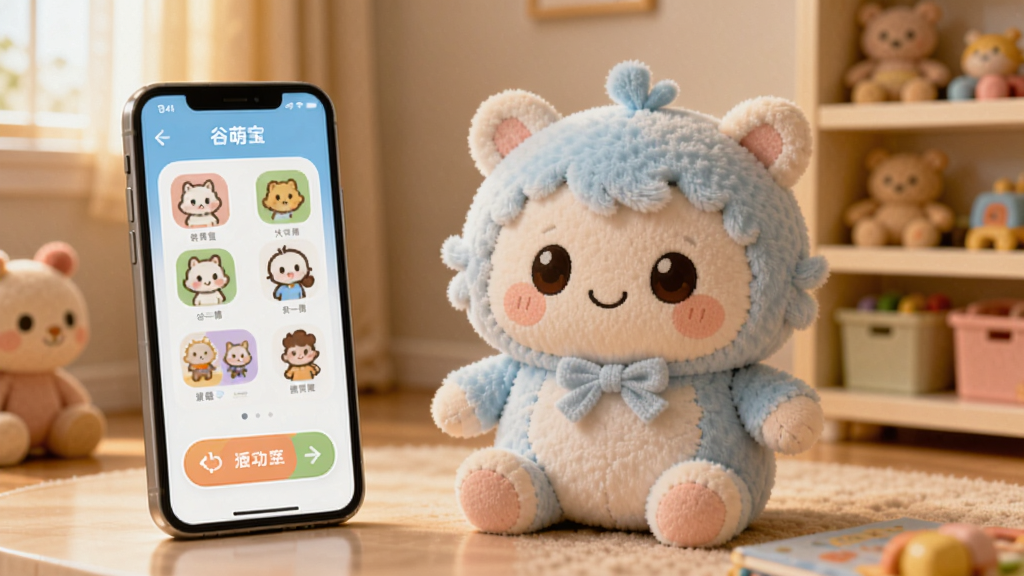 һ��չʾ��ů��ͥ������ͼƬ������������һ���ɰ��Ĺ��ȱ�ë����ߣ��Ա���һ�������ֻ����ֻ���Ļ����ʾ�Ź��ȱ�App�Ľ��棬�������и��ֿ�ͨͼ��ͻ�����ť����������ܰ�Ķ�ͯ��������͵ĵƹ����߼ܡ���������ܰ����ͨ��ɫ����ͣ����ʸ��壬�ɾ����޶���Ԫ�ء�