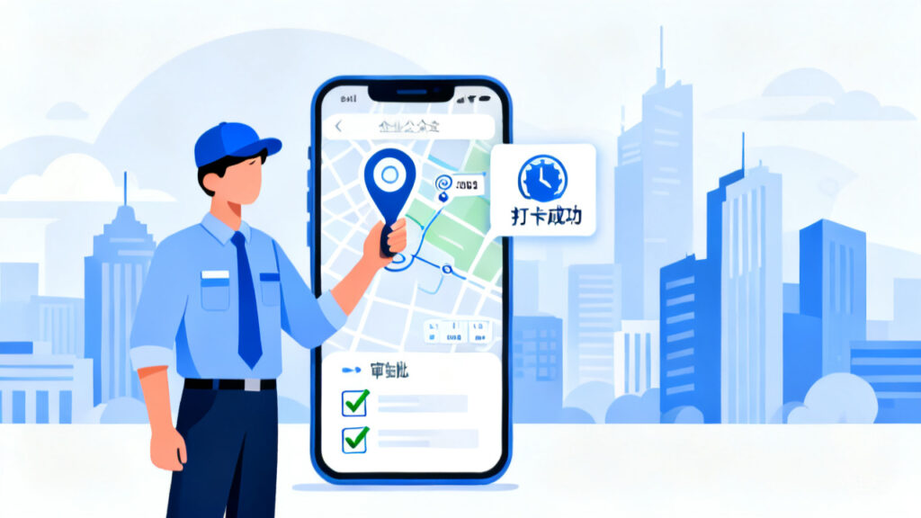 恒智易移动端审批与外勤打卡使用场景截图
