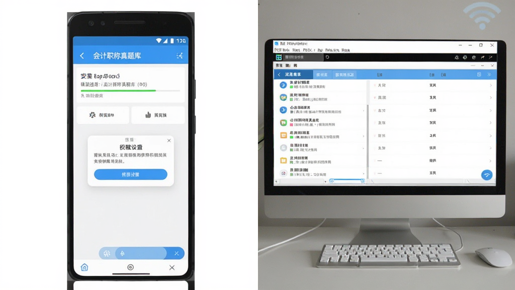 一部安卓手机与一台电脑并排展示