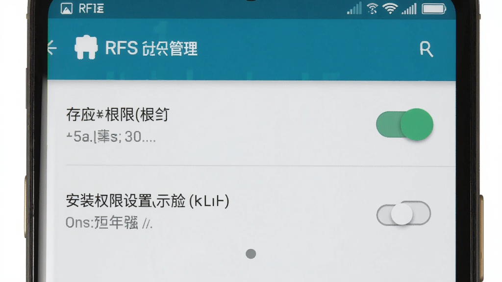 RFS Home��׿�氲װȨ������ʾ��ͼ���ֻ���Ļ��ʾϵͳȨ�޹������棬�����洢Ȩ�޿��ش��ڿ���״̬��������Ϊԭ����׿����ҳ����ɫ��࣬���������ɾ����޶���Ԫ��