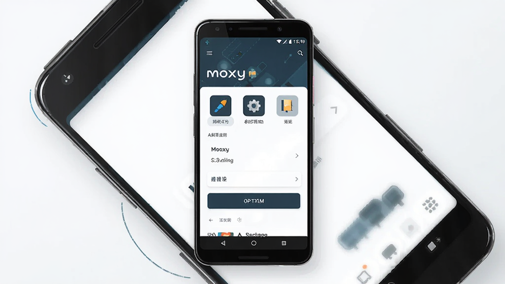 һ��չʾMoxy������������ֻ�Ӧ�ó���ͼ������������һ��������׿�ֻ�����Ļ��ʾMoxyӦ����ҳ�������������ͼ���������ť���ֻ���Χ�Լ���ǳɫ�������У����ֲ��þ��й�ͼ�����Ϊ�ִ��Ƽ��б�ƽ���廭��ϸ�ڰ����ֻ��߿�߹⡢��Ļ�����������ɼ������ʸɾ��������޶���װ��Ԫ��