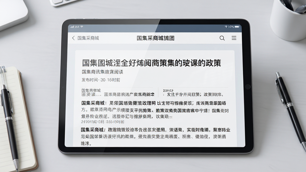 ��������Ϊһ������ƽ���豸����Ļ��չʾ���������̳ǡ���Ѷ�Ķ�ҳ�棬ҳ���������߱��⡢����ʱ��������ժҪ������Ϊ�豸���С�����Ϊǳ��ɫ�칫���棻�Ű�����Ѷ������Ŀ�����ķ������������Ϊ�ִ��칫�Ķ��������ɫ����ͣ�ϸ������Ļ����΢���⡢�����бʼǱ������Ϊ��׺�����ʸ��塢�ɾ����޶���Ԫ��