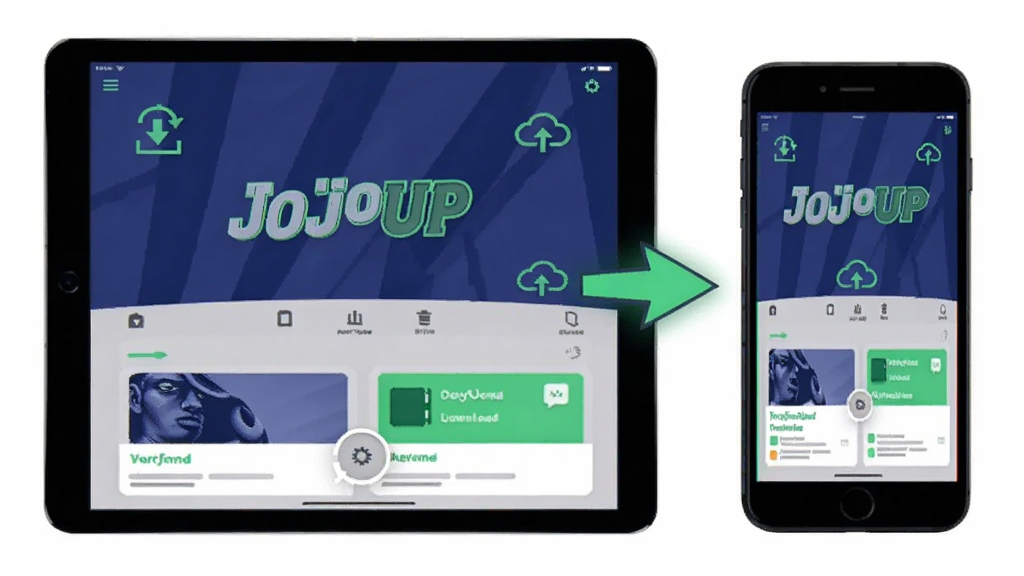 ��������Ϊһ��ƽ����һ���ֻ�ͬʱ��ʾ��JOJOUP�����棬�м���ͬ����ͷ���ӣ�����Ϊ���Ҳ��С���ͷ���У����Ϊ�Ƽ��б�ƽ�廭����ɫ��������ǳ��������Ϊ����ϸ�ڰ�����������ͼ�ꡢ��ͬ�����š��γ̿�Ƭ�����ʸɾ����䣬�޶���Ԫ��