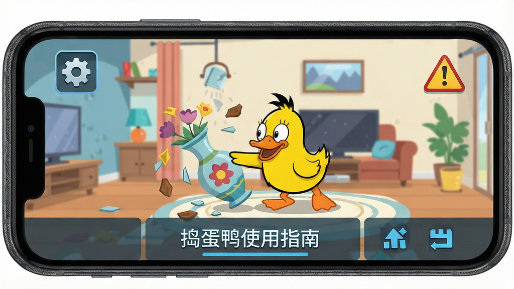 һ�������ֻ���Ļ��ʾ����Ѽ��Ϸ���棬������һֻ��ɫ��ͨѼ�����ڿ����������Ƶ���ƿ����Ļ�Ա������ó���ͼ��;�����ʾ���ţ�������ÿƼ��б�ƽ�廭��������ֻ�λ�ڻ������룬���ּ�����ˣ��Ű�ͻ��������ʾ�����ʵ��������ϸ�ڰ����ֻ��߿������ͽ��水ť�����ʸɾ����壬ͼƬ��д�С�����Ѽʹ��ָ�ϡ�����