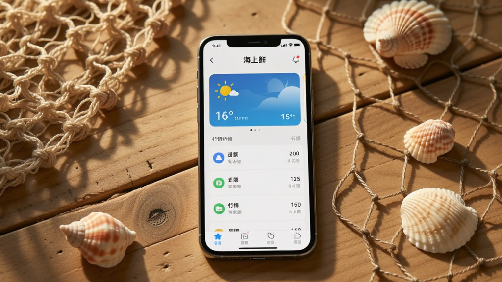 画面主体为一部智能手机放置在木质桌面上,屏幕显示