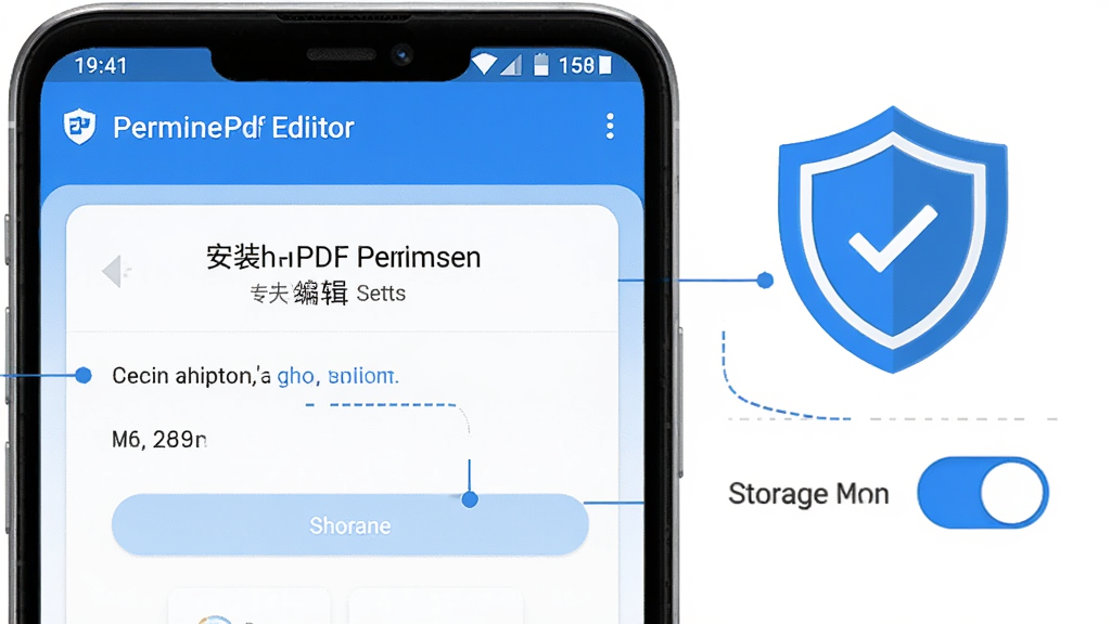 һ����׿�ֻ���Ļ��ʾѸ��PDF�༭����װȨ�����ý��棬�Ա��ж���ͼ��ʹ洢Ȩ�޿���ʾ�⣬���������ˬ��������ɫ�����Ϊ�����Ϣͼ������������ϸ�ڸɾ�����������
