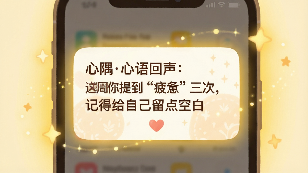 ����������һ���ֻ���Ļ��д����Ļ����ʾһ��֪ͨ��Ƭ����Ƭ��д�š���������������������ᵽ��ƣ�������Σ��ǵø��Լ�����հס�����Ƭ�·���һ��С����ͼ�꣬�ֻ���Χ��������͵�ů��ɫ������ϸС�����ǵ�㣬���Ϊ��ů����ϵ�廭�����־��жԳƣ�ϸ����֪ͨ��Ƭ����Բ����ǳɫ���ƣ�������͸ɾ�������������Ϊ�����硱�롰���������