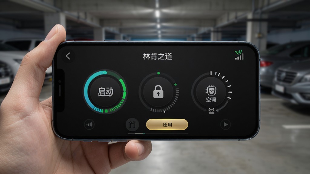 一只手握持智能手机,屏幕显示