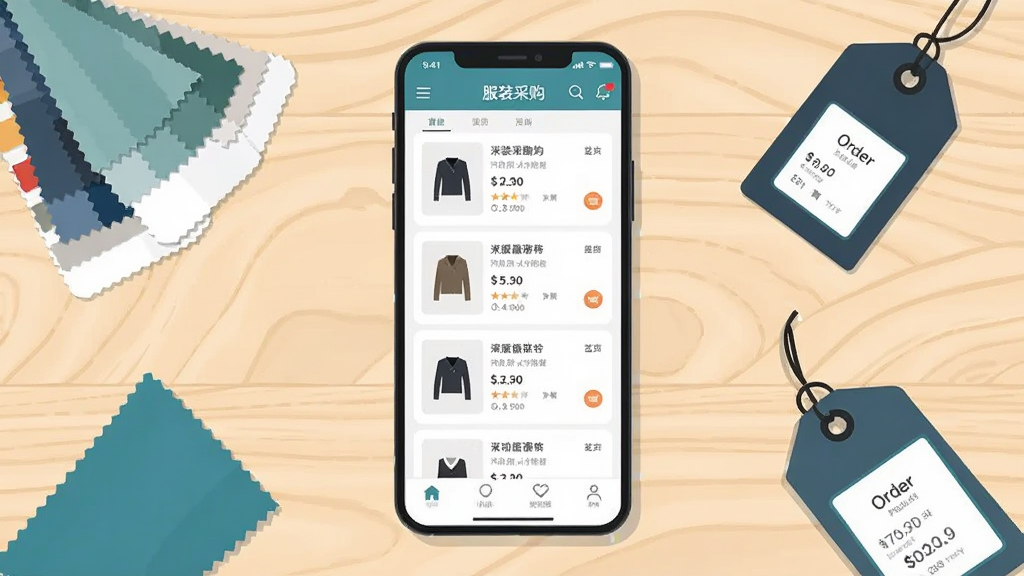 ����������һ�������ֻ�����չʾ��װ�ɹ�APP���棬����Ϊ�ֻ����з�����ǳɫľ�����棬��Χɢ�䲼��ɫ�����װ���ƣ��Ű������������ͻ���ֻ���Ļ�����Ϊ���������ƽ���廭��ϸ�ڰ�����������Ʒ�б��붩����Ƭ�����ɼ������ʸ���ɾ��޶���Ԫ��