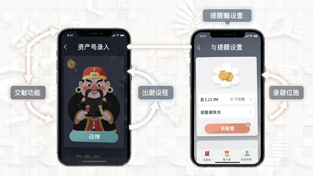 AIС����Ӧ�ò�������ʾ��ͼ���������ֻ���Ļ��ʽչʾ�ʲ�¼�����������������������棬����Ԫ�������ɱ棬��Χ���Լ�ͷ�������빦�ܱ�ע�򣬱���Ϊǳɫ���񣬷���ƽ����Ϣͼ�����ֲ�η�����ϸ�ڸɾ��������������޶���Ԫ��