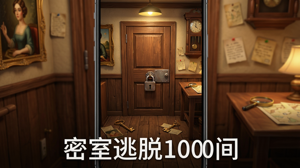 �ֻ�������������չʾһ�临�����ҷ��䣬ľ�Ž�����ǽ������ͻ�����ӣ�����ɢ��Կ�ס�ֽ�����Ŵ󾵵Ƚ��յ��ߣ������·��ü���ɫ����д����������100�䡱�����岼����Ϊ������Ϊ��Ϸ���ƣ����Ϊдʵ��ͨ�磬ϸ�ڰ����ذ�������ůɫ�ƹ⡢���������ʸУ����������ɾ����޶���Ԫ��