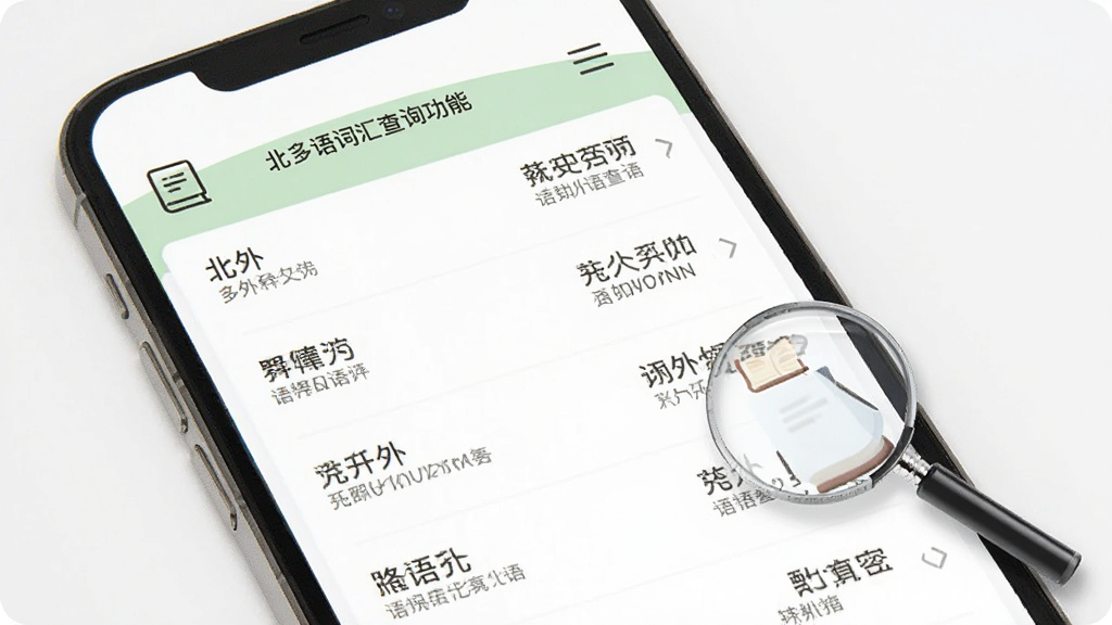 �������ʻ��ѯ���ܽ��棬�ֻ���Ļ��ʾ�����ִ����б�����������������������գ������Ű����룬����Ϊ��ɫ�뵭��ɫ���䣬����Լ����ϸ�ڳ��ַŴ���ʵ�ͼ�꣬�����������ɾ����޶���Ԫ��