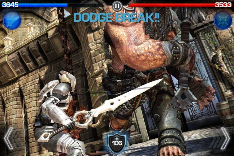 无尽之剑(Infinity Blade)新手操作格挡闪避技巧 战斗画面