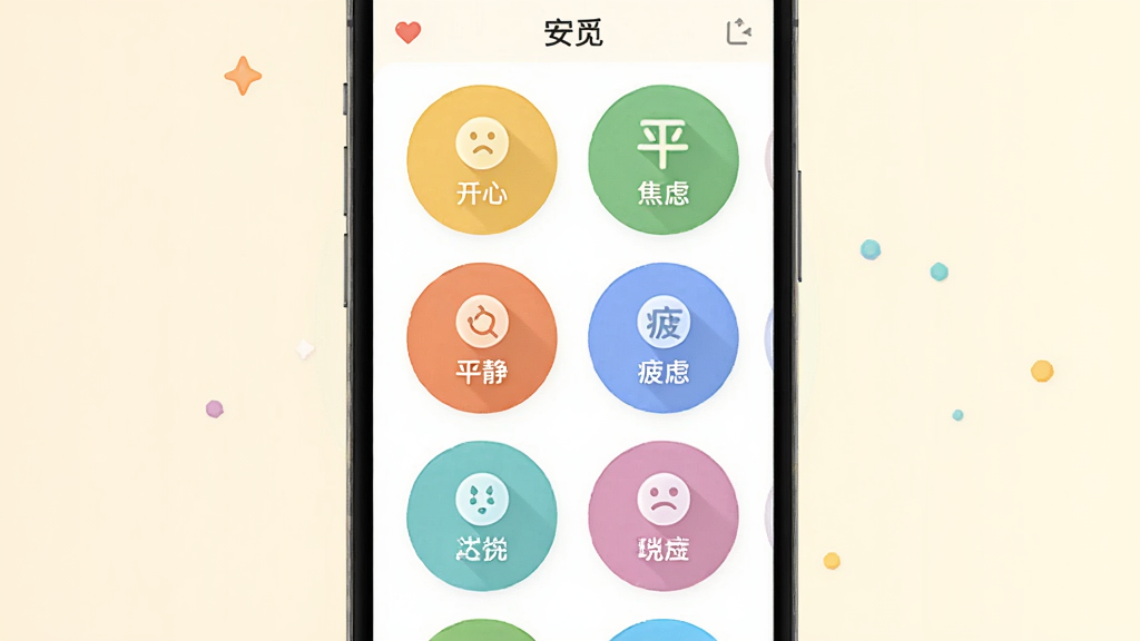 ����Ӧ�õ�������ǩѡ����棬�ֻ���Ļ�������Ŷ����ɫԲ��������ǩ���翪�ġ�ƽ�������ǡ�ƣ���ȣ�ÿ����ǩ���м�ͼ�������֣������Ű����룬����Ϊ���ǳɫ������������죬ϸ�����������ʸɾ����޶���Ԫ��