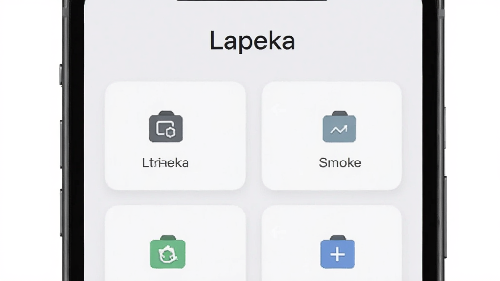 一张展示Lapeka软件主界面的手机屏幕截图,画面中央是简洁的卡片式功能布局,背景为浅灰白色调,顶部显示“Lapeka”字样,下方排列着几个功能入口图标,整体风格干净清爽,画质清晰,无多余装饰元素