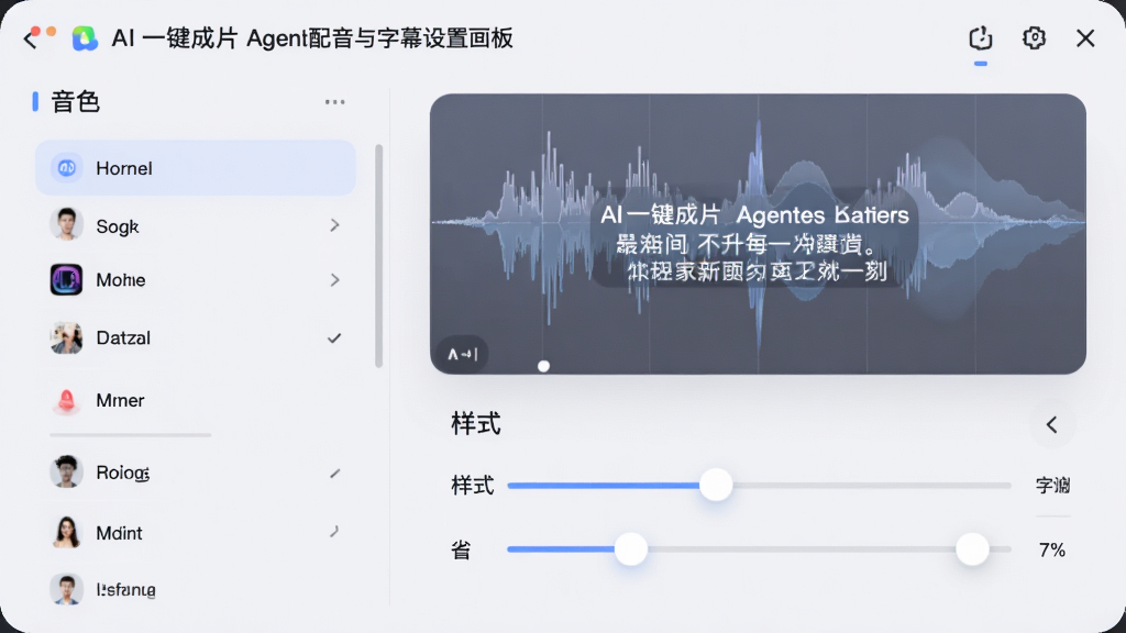 ����ΪAIһ����ƬAgent��������Ļ������壬����Ϊ�����ɫ�б����Ҳ���ĻԤ�������Ű�Ϊ���ҽṹ�����Ϊ��ͿƼ��н��棬ϸ�ڰ�������ͼ����Ļ�ı�����ʽ���ڻ���ȣ����������ɾ����޶���Ԫ��