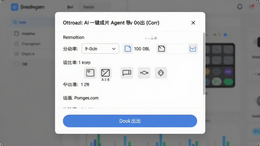 ����ΪAIһ����ƬAgent�������ý��棬����Ϊ���е���չʾ��������ѡ��Ű�Ϊ���½ṹ�����Ϊ��Լ����磬ϸ�ڰ����ֱ���ѡ�񡢱���ͼ�ꡢ������ť�ȣ����������ɾ����޶���Ԫ��