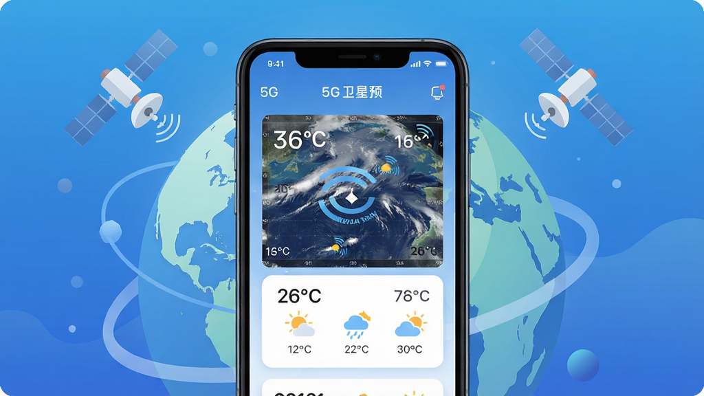����������һ�������ֻ�����Ļ����չʾ5G��������Ԥ�������������棬�������������ͼ���¶����ֺ�����ͼ�꣬�ֻ���Χ��������͵ĵ���������Ԫ�أ����ֲ��þ��жԳƹ�ͼ���Ű���ˬ�����Ϊ�ִ��Ƽ��б�ƽ�廭��ϸ����ͻ����ɫ���䱳�����ɫ������Ƭ�����ʸ���ɾ����޶���Ԫ��