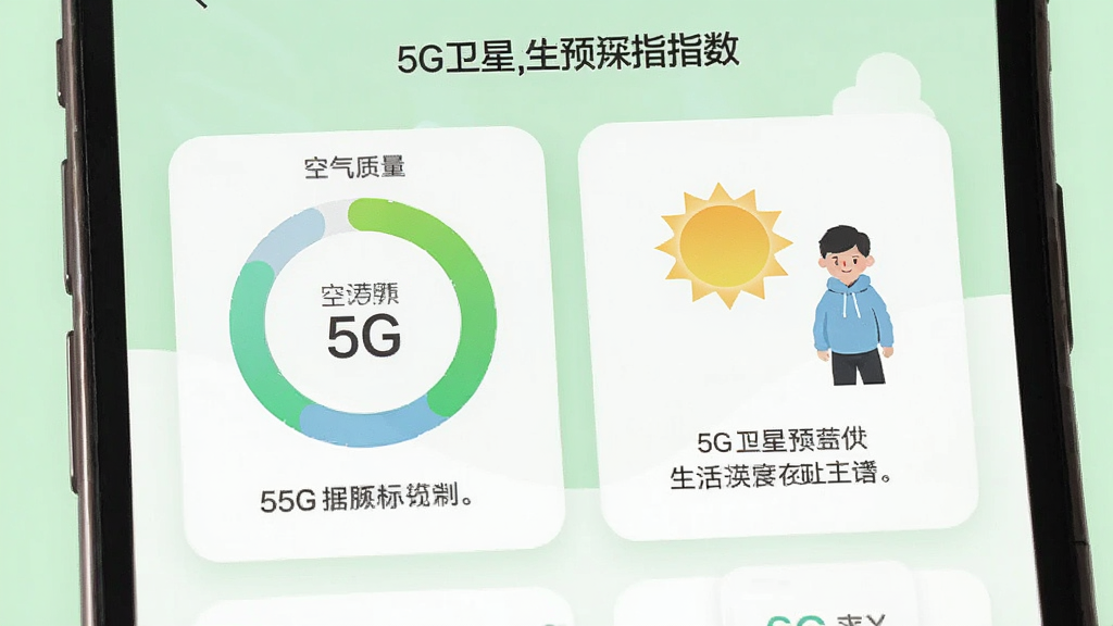 �ֻ���Ļ����5G��������Ԥ��������ָ��ҳ�棬�������п�������Բ����̫��ͼ���봩��С�ˣ�����Ϊǳ��ɫ���ɫ���䣬������У��Ű�Ϊ��Ƭʽ���֣����Ϊ���±�ƽ�廭��ϸ��ͻ��ָ����ֵ����������֣����ʸ���ɾ����޶���Ԫ��