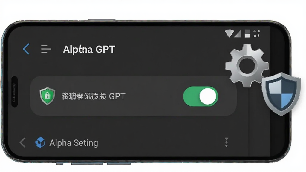 ����չʾһ����׿�ֻ���Ļ��ʾ��Alpha GPT��Ȩ������ҳ�棬ҳ���д洢Ȩ�޿��ش��ڿ���״̬���Ա��ж��ư�ȫͼ�ꣻ����Ϊ�ֻ����С��Ҳ�Ư�����ó�������ƣ����Ϊ����ʸпƼ��磬ϸ�ڰ������ظ��������ֱ�ǩ�����ʸɾ��������޶���Ԫ��