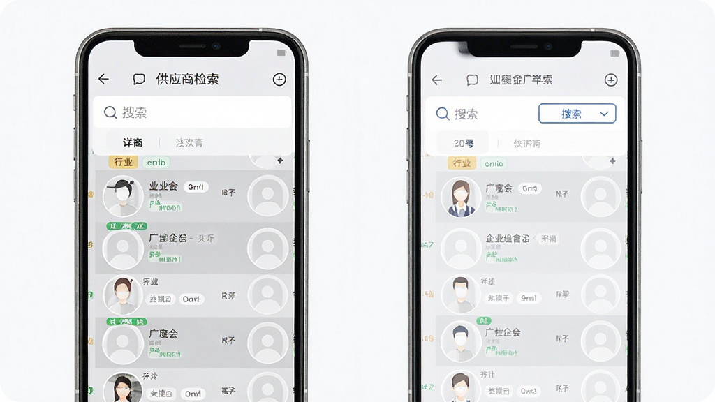�㽻��Ӧ���ڹ�Ӧ�̼������棬����Ϊ�ֻ���Ļ��ʾ��ҵ�б���ɸѡ���������������Ű�����������ˬǳɫ��ϸ�ڰ�����ҵ��ǩ����������ҵͷ��ռλ�������������ɾ��޶���Ԫ��