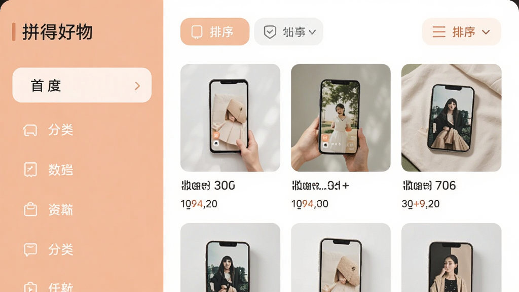 手机界面截图风格,展示