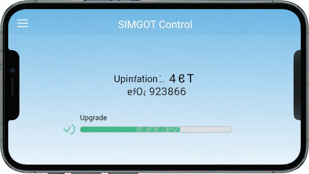 һ��չʾSIMGOT Control�̼����������ͼƬ���ֻ���Ļ��ʾ�̼��汾��Ϣ����������������Ļ�Ϸ��С�SIMGOT Control����ʶ������Ϊǳ��ɫ���䣬���������ɾ����޶���Ԫ��